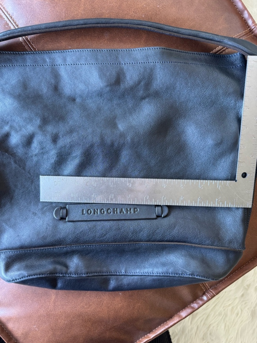 Longchamp Black Leather Shoulder Bag - Picture 8 of 9